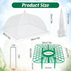 4 Sets Strawberry Plant Support with Mesh Plant Cover,Strawberry Growing Racks Sets with Iron Plant Nails and Storage Bag for Garden Strawberry Vegetables(White Net - Square)