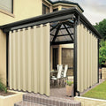 BONZER Waterproof Indoor/Outdoor Curtains for Patio Thick Privacy Extra Wide Grommet Curtains for Bedroom, Living Room, Porch, Pergola, Cabana, 1 Panel, 150W x 108L inch, Cream