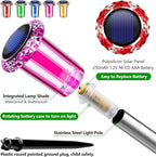 DenicMic Solar Lights Outdoor 10 Pack Waterproof Color LED Stainless Steel Stake Outside Lights for Yard Pathway Garden Driveway Walkway Landscape Path Lighting Christmas Decorations