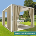 HolidayIdeas Outdoor Curtains for Patio Waterproof-4 Panels Windproof - Image 5