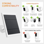 Solar Panel for Ring Camera, 2 Pack 4W Solar Charger Compatible with Rings Spotlight &All-New Stick Up Outdoor Cam Battery, 10ft Long Cable with USB-C to Ring Barrel Plug Adapter