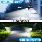 Solar Spot Lights Outdoor Waterproof, 18 LED Solar Powered Landscape Lighting Low Voltage Auto On/Off for Garden, Yard, Tree, Flag, Wall, Pathway, 4 Pack