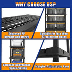 Plastic Storage Shelves, Plastic Heavy Duty Shelves 16.93" D x 35.43" W x 72.44" H,5-Tier Garage Storage Shelving, Shelving Units and Storage
