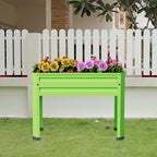 Elevated Metal Planter Box Stand Heavy Duty Raised Garden Bed for Vegetables Flowers Herbs Indoor Outdoor Use, Green