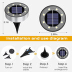 Solar Lights Outdoor 16 Pack, Solar Garden Outdoor Waterproof Pathway Lights Bright In-Ground Light Outdoor Lighting Decor for Lawn, Patio, Yard, Driveway, Step and Walkway White Light