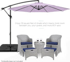 Best Choice Products 10ft Offset Cantilever Hanging Market Patio Umbrella, 8 Sturdy Ribs, Easy Adjustment - Lavender