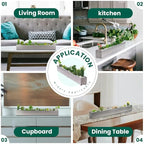 Trough Rectangle Planter Long Window Sill Planter Box Stainless Steel Window Planters Modern Succulent Planter Slivery 32 in Metal Windowsill Pot for Indoor Plants Herb Table Home Outdoor