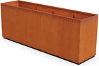 PLANTERCRAFT Corten Steel Planter Rectangle Outdoor Metal Garden Box Heavy Duty | Made in USA | Fully Assembled