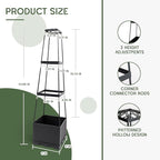 GENMOUS 3 Tiered Tomato Planter with Trellis for Small Climbing Vegetables Plants, 45” Raised Garden Bed Planter Box Tomato Cage Tomato Planters for Patio Indoor Outdoor Vegetables Growing Plants