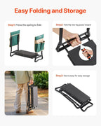 VEVOR Garden Kneeler and Seat, 330 lbs Load Capacity, 8" EVA Wide Pad, Foldable Garden Stool, Kneeling Bench for Gardening with Tool Bag, Gifts for Women, Grandparents, Seniors, Mom and Dad