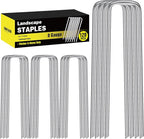 HongWay 120 Pack 6 Inch Landscape Staples, 8 Gauge Garden Stakes Heavy Duty More Thicker Galvanized Tent Stakes, Lawns Yard Staples Wind-Resistant Ground Stakes for Hard & Rocky Soil, Pet Fence