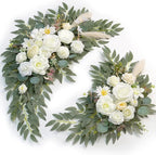 Artificial Flowers Wedding Arch Swags, 2-Piece Cream and Champagne Silk Kit