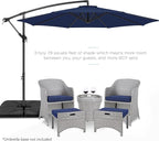 Best Choice Products 10ft Offset Cantilever Hanging Market Patio Umbrella, 8 Sturdy Ribs, Easy Adjustment - Navy Blue