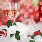 Artificial Flowers, 100 Pcs White Foam Roses with Thin Wire Stems