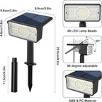 T-SUN Solar Spot Lights Outdoor, 8 Pack 49LED Landscape Spotlights, 2 Lighting Modes Auto ON/Off Solar Lights for Trees, Garden, Yard, Pathway, Driveway(White)