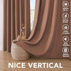 H.VERSAILTEX 100% Blackout Curtains for Bedroom Thermal Insulated Linen Textured Curtains Heat and Full Light Blocking Drapes Living Room Curtains 2 Panel Sets, 52x96 - Inch, Washed Spice
