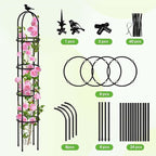 2026 Updated Garden Obelisk Trellis for Climbing Plants Outdoor, 6.3 FT Tomato Cage, Rose, Flowers, Grape, Pea, Cucumber Trellis, Rustproof Plastic Coated Metal Plant Support Trellis for Potted Plants