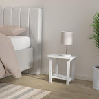 LUE BONA Adirondack Outdoor Side Table, 2-Tier White HDPS Patio End Table Weather Resistant, Morden Side Table for Patio, Pool, Porch