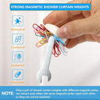 20 Pcs Shower Curtain Weights，Silicone Wrapped Heavy Duty shower curtain magnets，Curtain Weights Heavy Outdoor，Prevent Curtain Liner from Blowing Around, Work for Drapery, Flag, Tablecloth(10 Pairs)