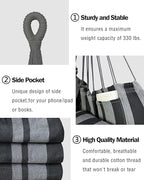 Halalona Hammock Chair Hanging Hammock Chair Rope Swing 2 Cushions Included-Sturdy & Durable Soft Cotton Hand Woven Hammock Swing for Bedroom, Porch, Patio-Indoor/Outdoor
