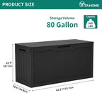 YITAHOME 80 Gallon Resin Deck Box, Weather Resistant Outdoor Rattan Storage Box - Image 6