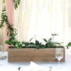 Efavormart 24"x6" Natural Rectangular Wood Planter Box Set with Removable Plastic Liners, DIY Rustic Wooden Box for Succulents, Wedding Centerpieces and Home Decor