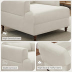 Oversized Chaise Lounge Accent Chair, Cloud Fluffy Chaise Sofa Recliner with Adjustable Backrest, Comfy Upholstered Sleeper Couch Bed, Modern Deep Seat Reading Armchair for Living Room, Movie, Bedroom