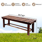 47.2'' Outdoor Garden Benches Weatherproof Patio Bench Two-Person Seat Backless - Image 2