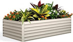 Garvee 8x4x2ft Galvanized Raised Garden Bed Outdoor,Rust-Resistant Raised Garden Beds for Gardening, Easy Assembly Outdoor Garden Box & Planters,Beige