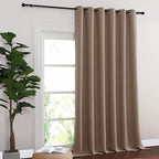 NICETOWN Blackout Room Divider Curtains for Sliding Glass Doors 102 Inches Long 1 Panel, Extra Wide Curtains for Doorway Patio Bedroom Living Room (Cappuccino, 80Wx102L, 1 Panel)