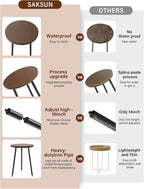 Plant Stand Indoor 2 Pack: Adjustable Wood 16 Inch Plant Stand - Mid Century Modern Decor Corner Plant Stands for Indoor Plants - Small Round Plant Table Holder for Balcony Living Room Office