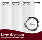 HolidayIdeas White Outdoor Curtains for Patio Waterproof 8 Pcs All Weather Balcony Grommet Top Outside Curtains for Apartments, Gazebo, Pergolas, Porch, 54x120 Inch