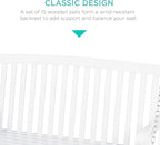 Best Choice Products 48in Wood Porch Swing Outdoor Patio Hanging Bench Chair Furniture for Deck, Garden, Yard w/Mounting Chains, Curved Back Design, 500lb Weight Capacity - White