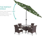 Best Choice Products 10ft Solar Polyester LED Lighted Patio Umbrella w/Tilt Adjustment and UV-Resistant Fabric