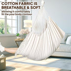Chihee Hammock Chair 4.9ft x 3.9ft Max 500 Lbs Widen Hanging Swing 2 Cushions Included Metal Spreader Bar with Anti-Slip Grooves Portable Comfy Hanging Chair Side Pocket Bohemian Chair Indoor Outdoor