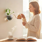 4 Pcs Stained Glass Hanging Vases Hanging Glass Planters Small Plant Terrarium Pot Containers with Rope for Garden Home Indoor Outdoor Decor, 4 Styles (Retro)