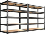 Garage Storage Shelves, 72''H Shelving Units and Storage, 2400 LBS Heavy Duty Shelving, Metal Garage Shelves for for Basement, Warehouse, Pantry, Closet, Kitchen
