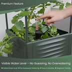 Tomato Planter Pot Tomato Box Raised Garden Bed 56.5" Tall Self-Watering and Water Indicator Planter for Tomato Outdoor Indoor Metal Trellis for Climbing Plants Large Reservoir-1 planter-not 2