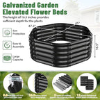 Hexagon Raised Garden Bed, 48 Inch Diagonal & 16.5 Inch Tall, Galvanized Steel Planter Box with Wave-Shaped Metal Panels for Outdoor Flower,Tree,Herb & Vegetable Garden (Black, 4FT X 1.5FT)