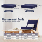 Cushion Covers, 8 Pack Navy Blue Stretch Fit for Outdoor Patio Chairs