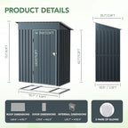 Breezz 5x3FT Vertical Outdoor Steel Storage Shed - Image 2