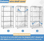 Waterproof Shelf Cover,Durable Dustproof Storage Wire Rack Covers,Outdoor Shelving Covers for Wire Shelves with Zipper 42''x18''x72'',Clear,Cover Only