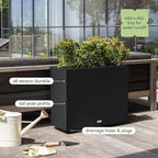 Veradek Block Series Span Plastic Planter - Tall Rectangular Planter for Indoor or Outdoor Patio/Porch | Durable All-Weather with Removable Insert Bucket | Modern Design for Plants, Flowers, Garden