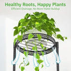 Plant Stand Indoor Outdoor Clearance, 3 Tier Metal Flower Shelf Pot Holder, Tall Multiple Plants Corner Rack Narrow House Orchid Display Organizer for Patio Office Porch Living Room Garden, Black