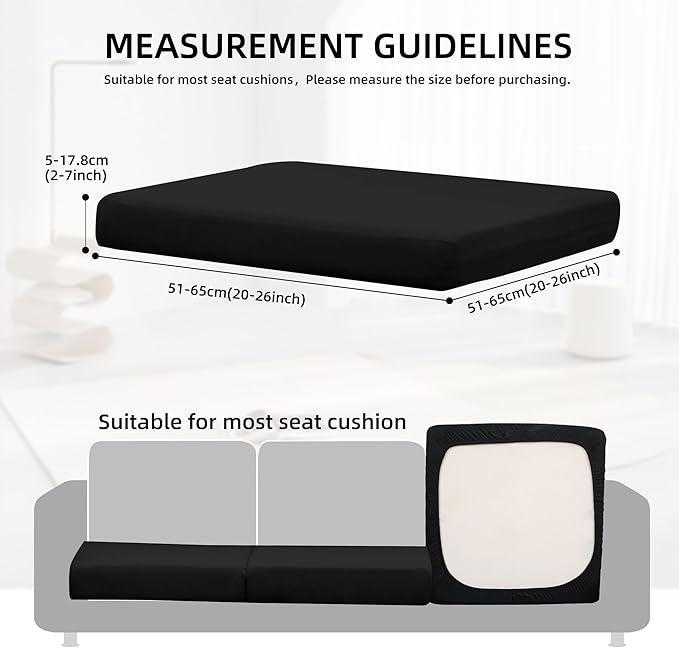 Cushion Covers, 12-Pack Black Stretch Fit Outdoor Patio Covers