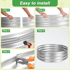 AHEONLAR 3Pack 2x2x1 ft Round Galvanized Raised Garden Bed Kit Round Metal Flower Box Large Planter Raised Beds Outdoor Garden for Planting,Fruit,Herb-Sliver