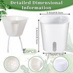 SHENLIU 3" Self Watering Pots, 20 Sets Plastic Self Watering Planters for Indoor Planters with Water Level Indicator and Multiple Vents Perfect for Succulents ﻿House Plants Flowers
