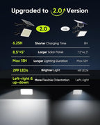 JACKYLED 1000 Lumens 299 LED Solar Lights Outdoor Bright Solar Dusk to Dawn Light with 4000mAh Battery, IP65 Waterproof Outdoor Solar Powered Security Flood Light for Wall Porch Shed Barn