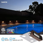 LEONLITE 8-Pack Premium Series 4 Inch 2W LED Retaining Wall Lights Swivel, Hardscape Lighting Low Voltage, LED Landscape Lights, 12V Hardscape Paver Light, Outdoor Step Light, 2700K Soft White, ETL