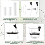 6 Pcs Clear Self Watering Pots for Indoor Outdoor Plants Flowers, 2 Each of 4, 5 and 6 Inch Self Watering Planters with Reservoir, Drainage Hole and Absorbent Cotton Rope